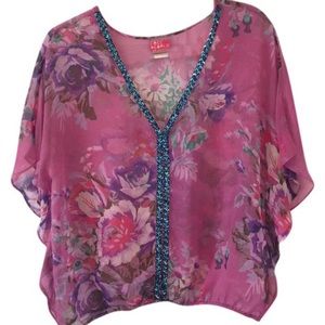 Free People pink floral top